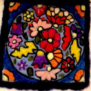 Tapestry wall hanging needle felted one of a kind
